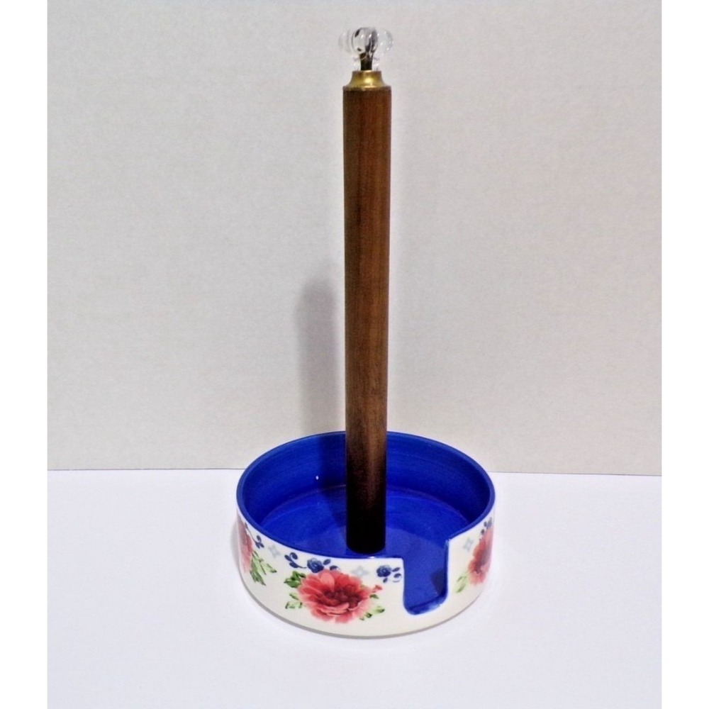 The Pioneer Woman Paper Towel Holder The Heritage Floral Stoneware & Acacia Wood